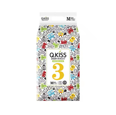 Hot air bottom film cloth disposable baby diaper with Q.KISS Diaper