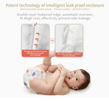 Customized design Skin-Friendly Soft &amp; Comfortable and Strong Water Absorption Disposable Baby Diaper