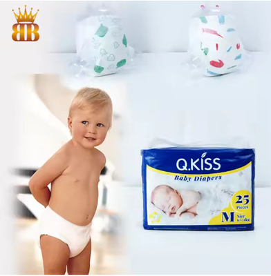 Baby Diaper Customized Printed Magic Tape Baby Diaper With Q.Kiss Diaper